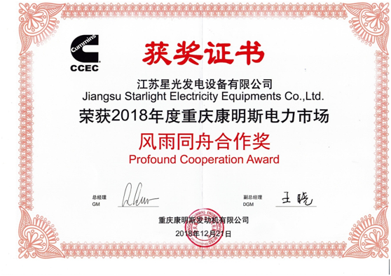 Wind and rain Tongzhou Cooperation Award